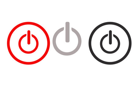 Power shutdown icons set. Mac Power Button vector. Electric Power Switch button.