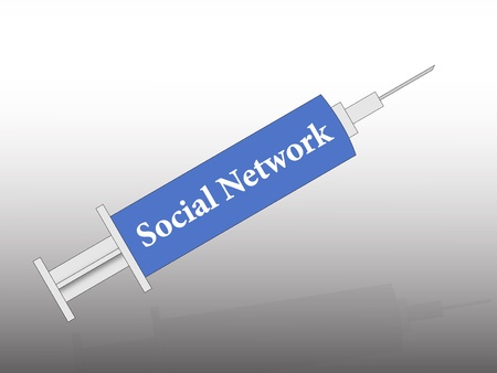 the social network in the syringeのeditorial素材