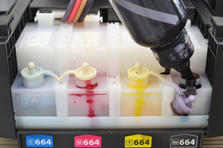 close up of ink jet printer cartridgeの写真素材