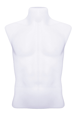 Male torso, Plastic mannequin isolated on white backgroundの写真素材