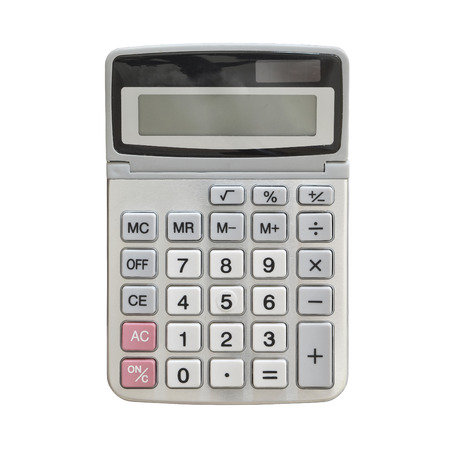 calculator isolated on white backgroundの写真素材