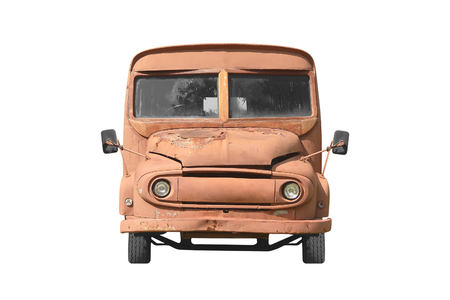 old truck isolated on white backgroundの写真素材