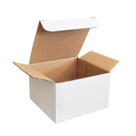white cardboard box isolated on white background