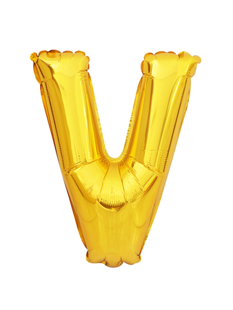 letter V balloon font isolated on white backgroundの写真素材