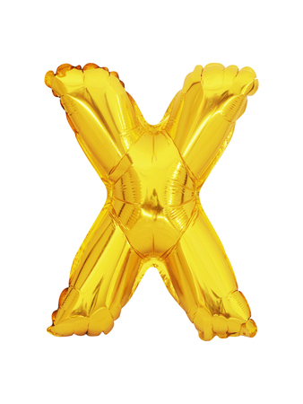 letter X balloon font isolated on white backgroundの写真素材