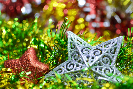 christmas decoration with bokeh backgroundの写真素材