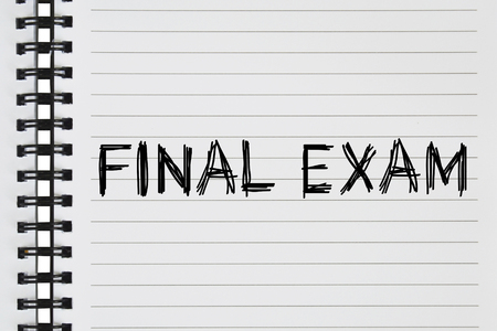 final exam text on the notebookの写真素材