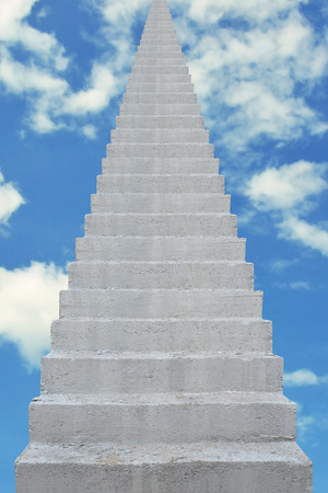 concrete staircase going up into a blue skyの写真素材
