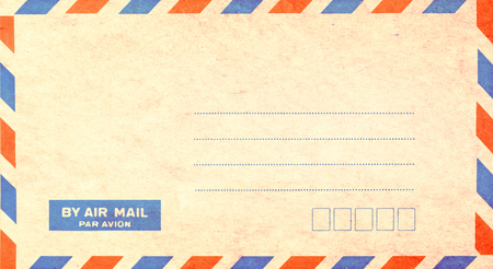 closeup of vintage air mail envelopeの写真素材