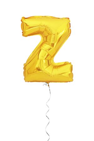 letter Z balloon font isolated on white backgroundの写真素材