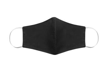 black protective fabric mask isolated on white backgroundの写真素材
