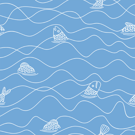Seamless pattern with fishのイラスト素材