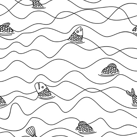 Fish seamless patternのイラスト素材