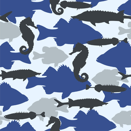 Fish seamless patternのイラスト素材