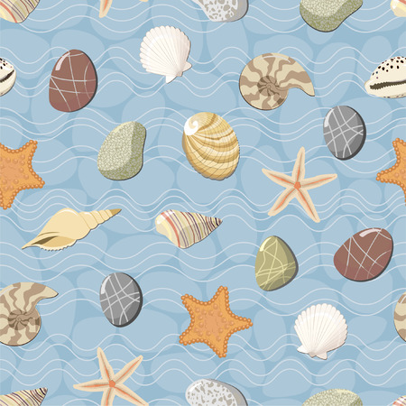 Marine seamless pattern. Vectorのイラスト素材
