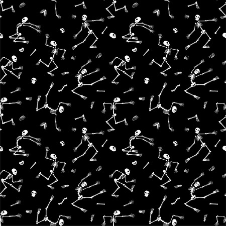 Seamless pattern with skeletons. illustrationのイラスト素材