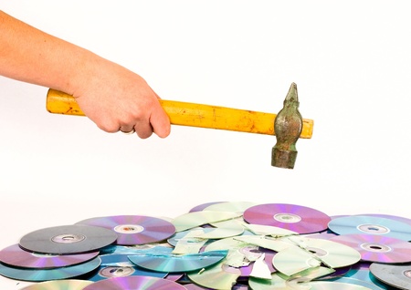 Hand beating out cdの写真素材