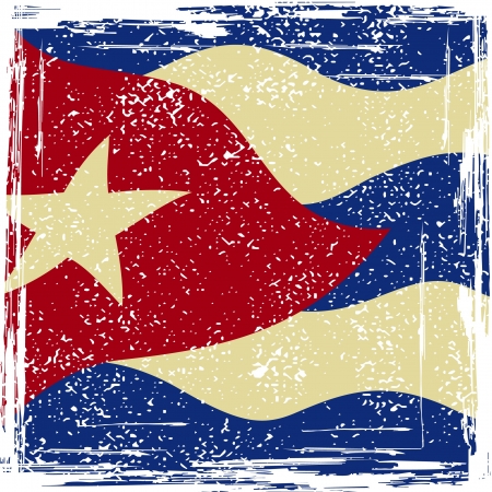 Cuba grunge flag. Grunge effect can be cleaned easily. のイラスト素材