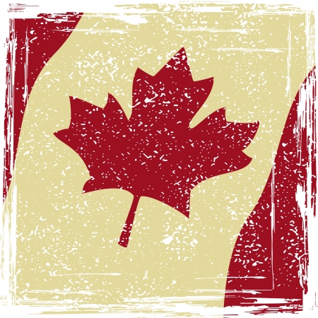 Canadian grunge flag. Grunge effect can be cleaned easily. のイラスト素材