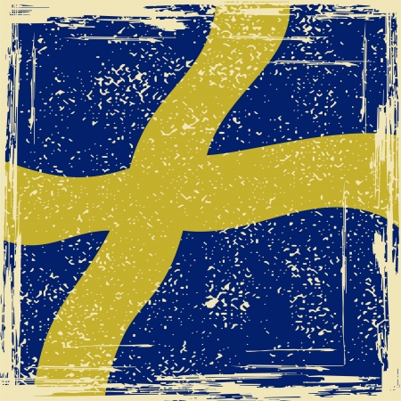 Swedish grunge flag. Grunge effect can be cleaned easily.のイラスト素材