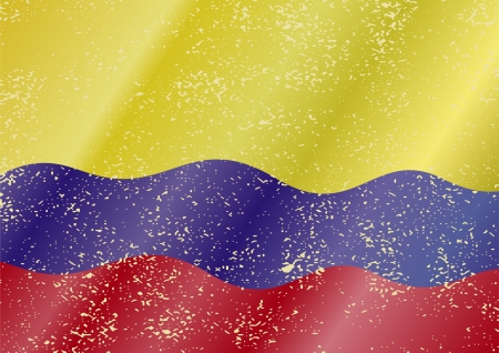 Colombian grunge flag. Grunge effect can be cleaned easily.のイラスト素材