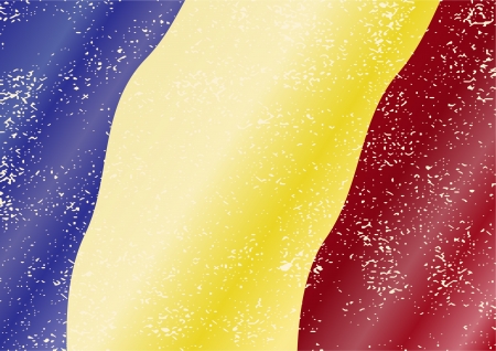 Romanian grunge flag. Grunge effect can be cleaned easily.のイラスト素材