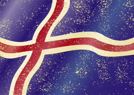Iceland grunge flag. Grunge effect can be cleaned easily.のイラスト素材