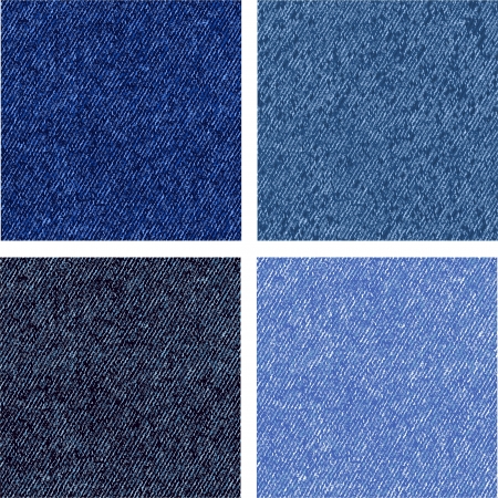 Four different versions of the jeans texture. Vectorのイラスト素材