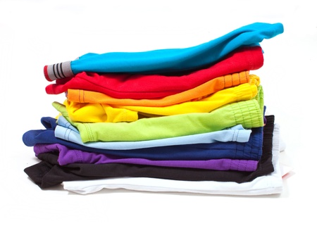 Stack of male underwear isolated on the whiteの写真素材