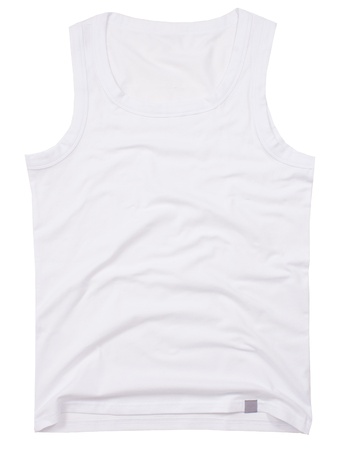 Sleeveless men's shirt isolated on white background の写真素材
