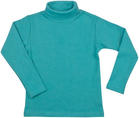 Turquoise turtleneck  Isolated on a white background の写真素材