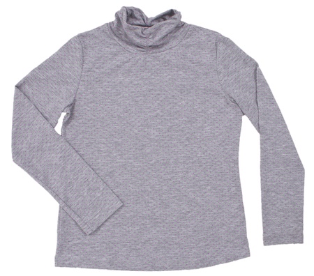 Polka-dot grey turtleneck. Isolated on a white background.の写真素材