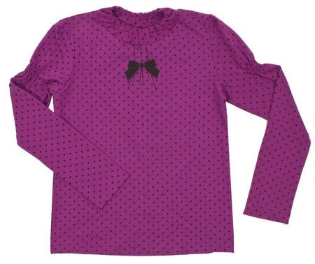 Polka-dot pink shirt. Isolated on a white background.の写真素材