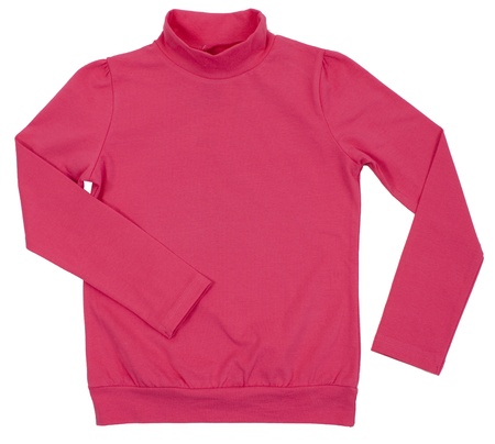 Pink turtleneck. Isolated on a white background.の写真素材