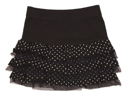 Child or woman's polka-dot skirt. Isolated on white backgroundの写真素材