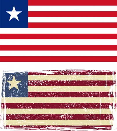 Liberian grunge flag. Vector illustration.のイラスト素材