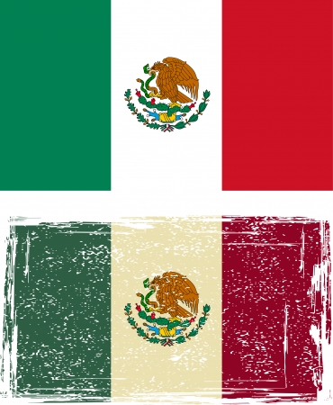 Mexican grunge flag. Vector illustration.のイラスト素材