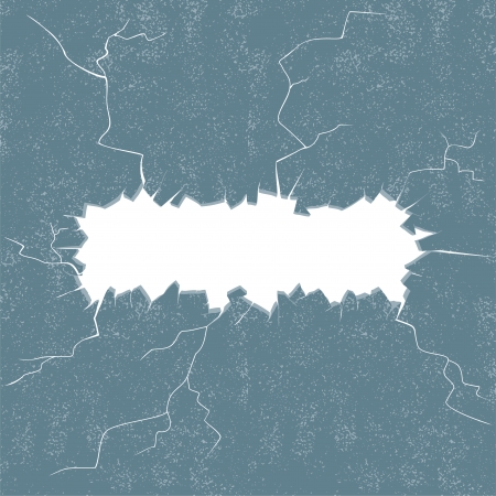 Template hole in the grunge wall. Vector illustrationのイラスト素材