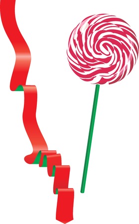 Lollipop and ribbon. Vector illustrationのイラスト素材
