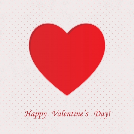 Card with heart shape on Polka dot background  Valentineのイラスト素材