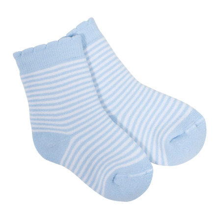 Striped socks isolated on white の写真素材