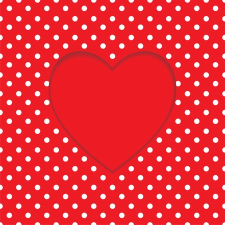 Card with heart shape on Polka dot. Valentine's Day. illustrationのイラスト素材