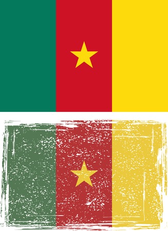 Cameroonian grunge flag. illustration.のイラスト素材