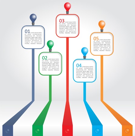 Creative light bulb abstract charts and graphs modern design template workflow layout. のイラスト素材
