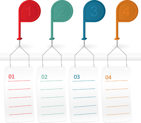 Pin pointer with stickers in different colors. illustrationのイラスト素材