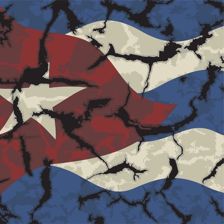 Cuban grunge flag. Grunge effect can be cleaned easily. illustration.のイラスト素材