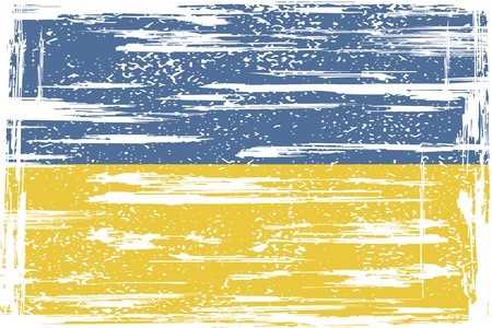 Ukrainian grunge flag. Grunge effect can be cleaned easily. illustration.のイラスト素材