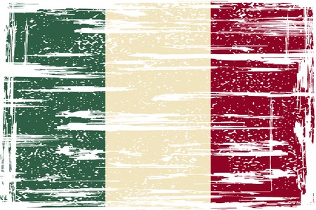 Italian grunge flag. Grunge effect can be cleaned easily. illustration.のイラスト素材