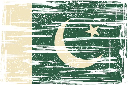 Pakistan grunge flag. Vector illustration. Grunge effect can be cleaned easily.のイラスト素材