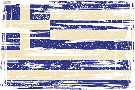 Greek grunge flag. Vector illustration. Grunge effect can be cleaned easily.のイラスト素材
